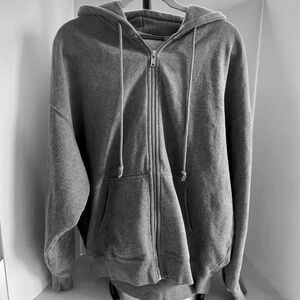 Brandy Melville oversized hoodie.  Heavyweight. Gray, zip up, One size